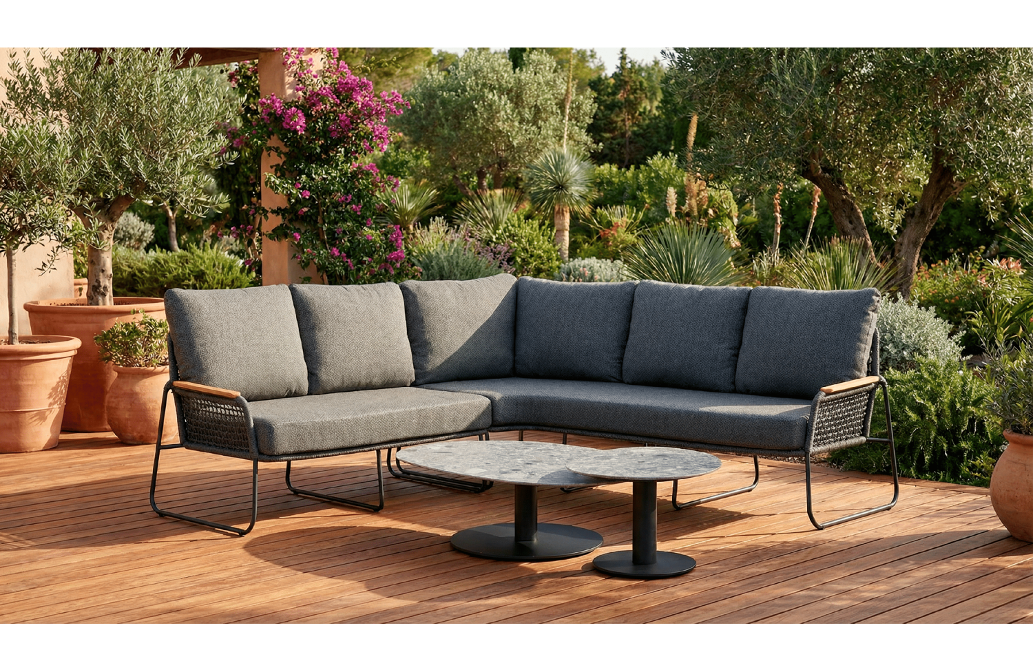 Corner Set RIGHT (with cushions) SKANDI SK 72G(R) / ANTHRACITE