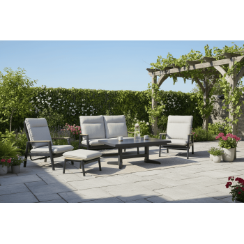 Диван 2-місний зі відкидною спинкою (з подушками) SKANDI ROPE SK 06GR / ANTHRACITE + ROPE