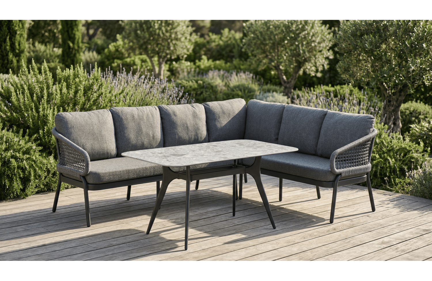 Обідній кутовий комплект ПРАВИЙ (з подушками) SKANDI SK 38G(R) / АНТРАЦИТ