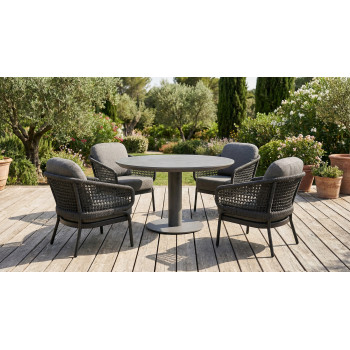 Круглий обідній стіл 90 (Lounge) SKANDI SK 28G-90 / ANTHRACITE