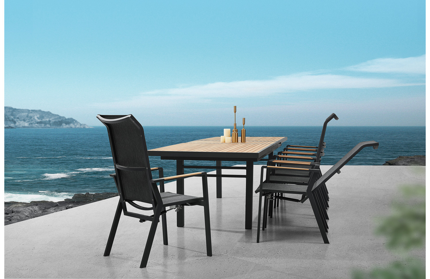 Dining Table folding 280-340 HIGOLD NOFI 2.0 680189 / BLACK