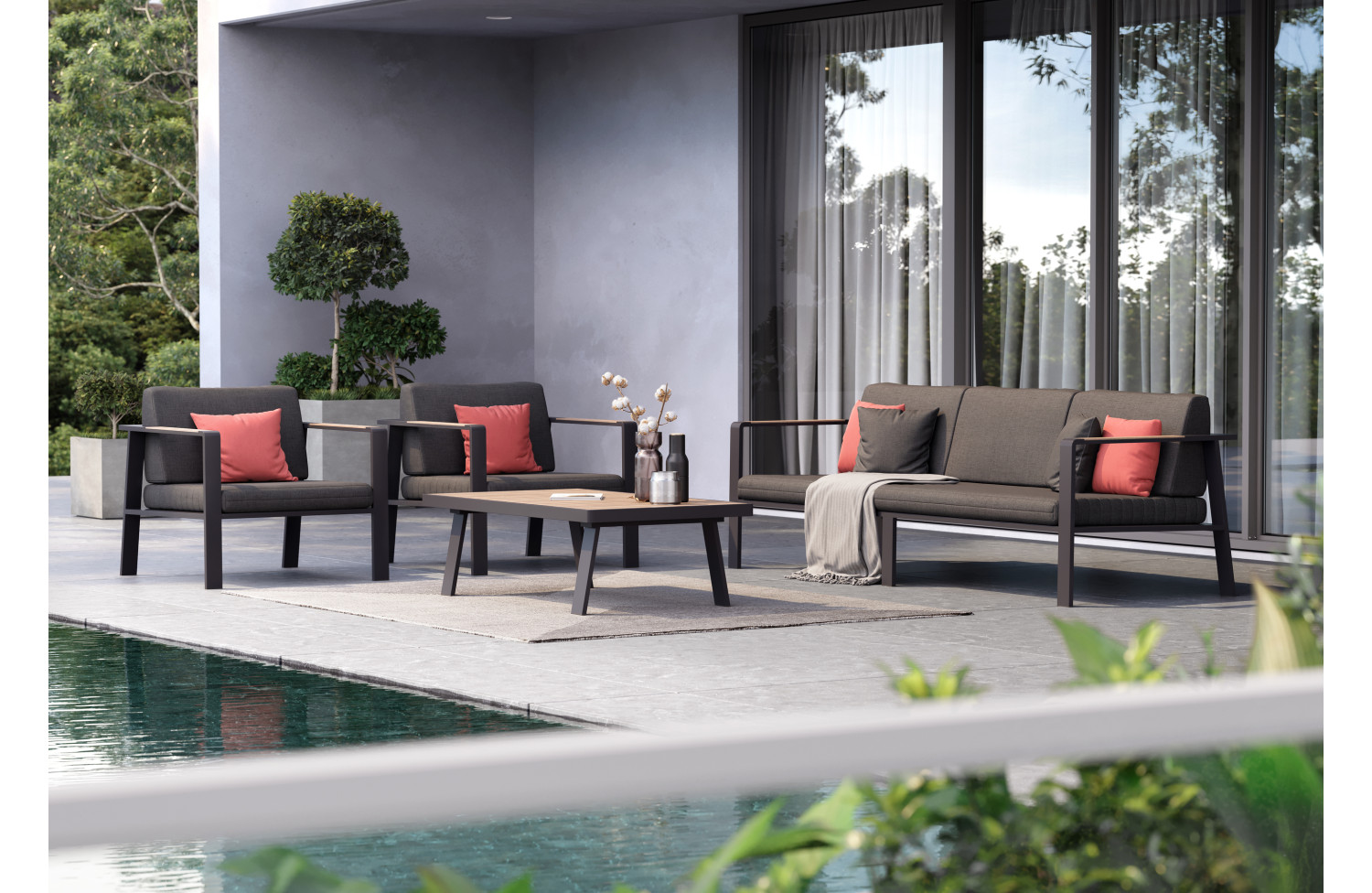 Lounge set (with cushions) HIGOLD NOFI BLACK 680130