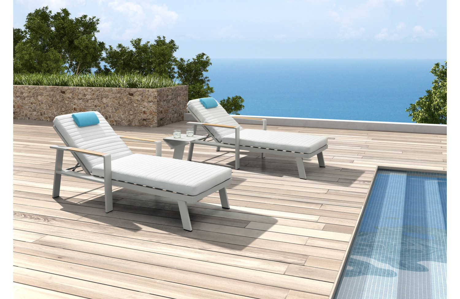 Sunlounger set (with cushions) HIGOLD NOFI 6801170 / TAUPE