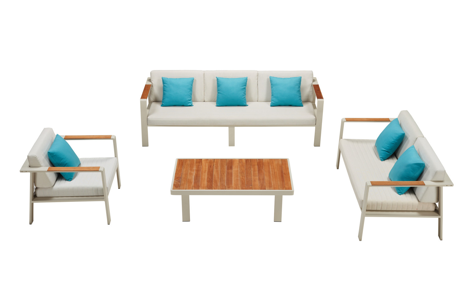 Zestaw wypoczynkowy dla 5 osób (z poduszkami) HIGOLD NOFI 680130 / TAUPE