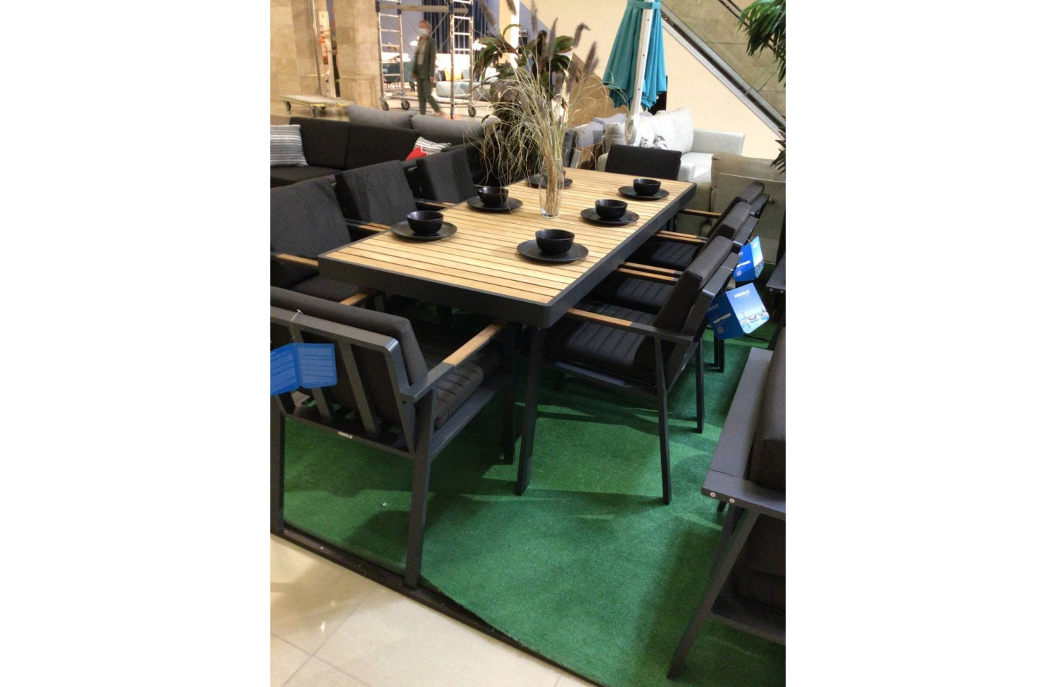 Dining Set 220 (with cushions) HIGOLD NOFI BLACK 680140 / ANTHRACITE