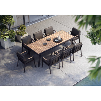 Dining Set 220 (with cushions) HIGOLD NOFI BLACK 680140 / ANTHRACITE