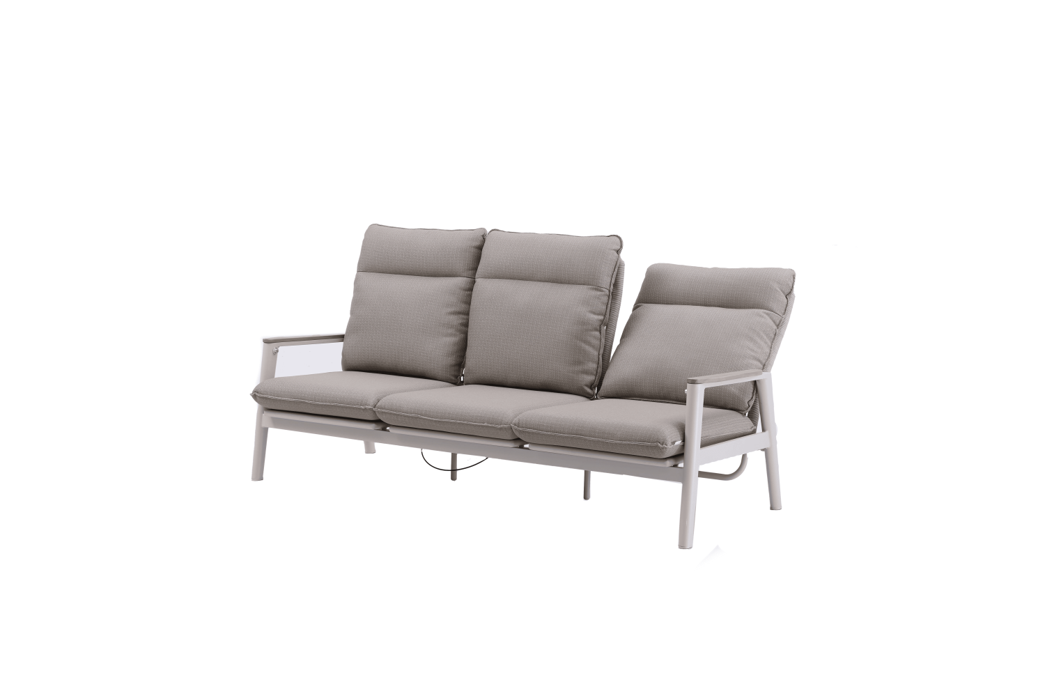 3-seater sofa with folding back (with cushions) SKANDI ROPE SK 02TR / TAUPE + ROPE