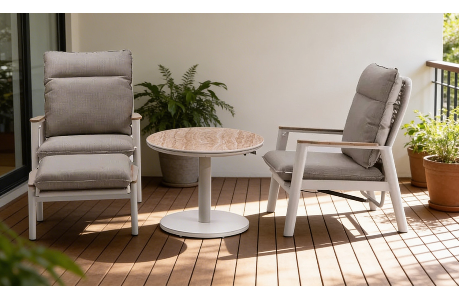 Adjustable coffee table d.59*45-65 cm SKANDI SK 57T / TAUPE