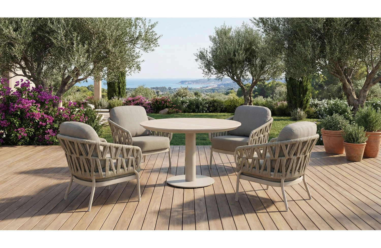 Lounge dining table 90 SKANDI SK 28T-90 / TAUPE