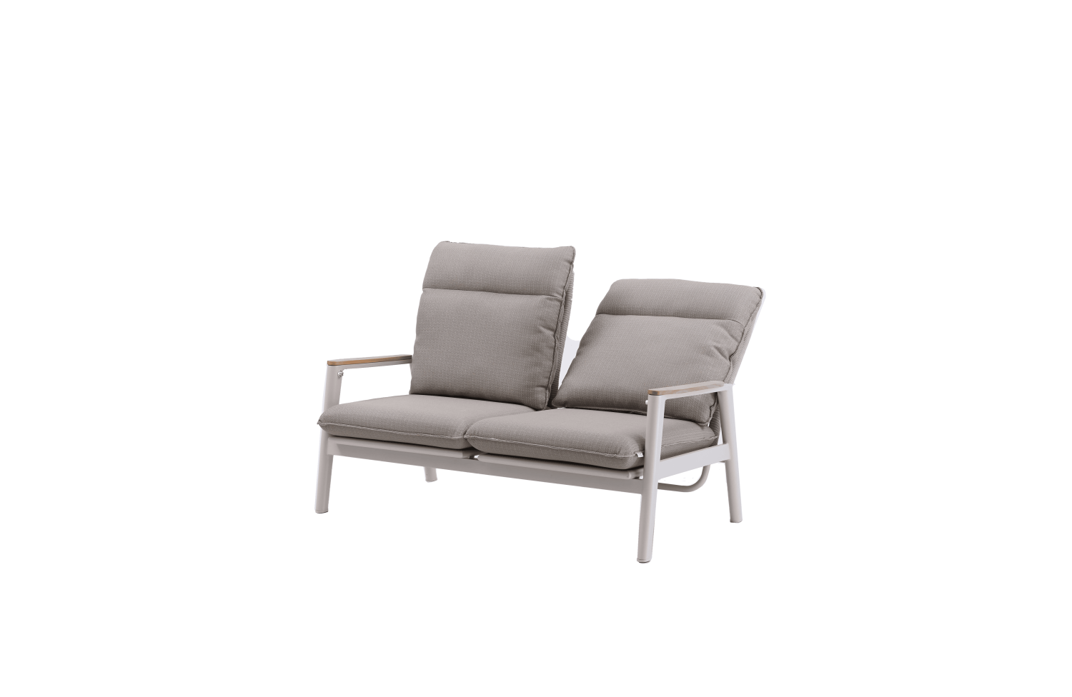 Sofa 2-osobowa ze składanym oparciem (z poduszkami) SKANDI ROPE SK 06TR / TAUPE + ROPE