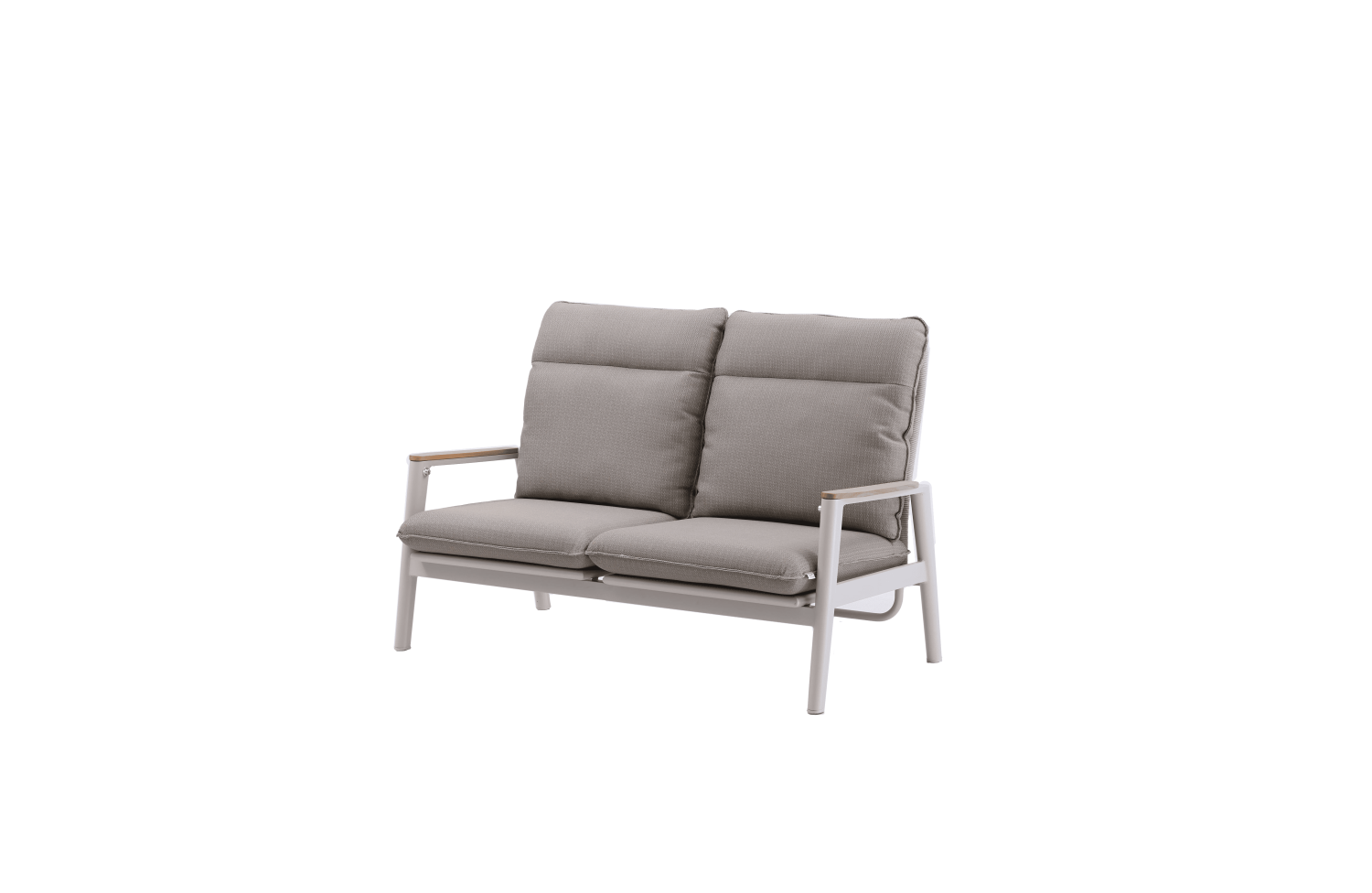 Sofa 2-osobowa ze składanym oparciem (z poduszkami) SKANDI ROPE SK 06TR / TAUPE + ROPE