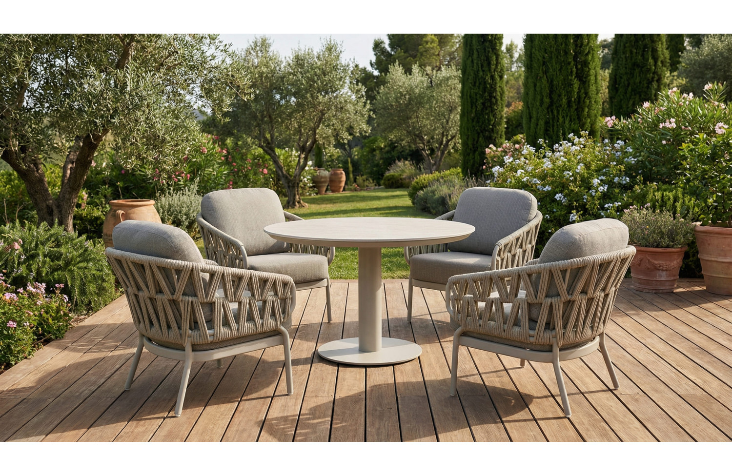 Okrągły stół do jadalni 120 (Lounge) SKANDI SK 28T-120 / TAUPE