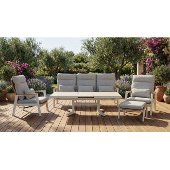 Диван 3-місний зі відкидною спинкою (з подушками) SKANDI ROPE SK 02TR / TAUPE + ROPE