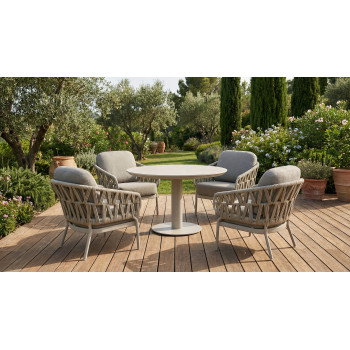 Круглий обідній стіл 120 (Lounge) SKANDI SK 28T-120 / TAUPE