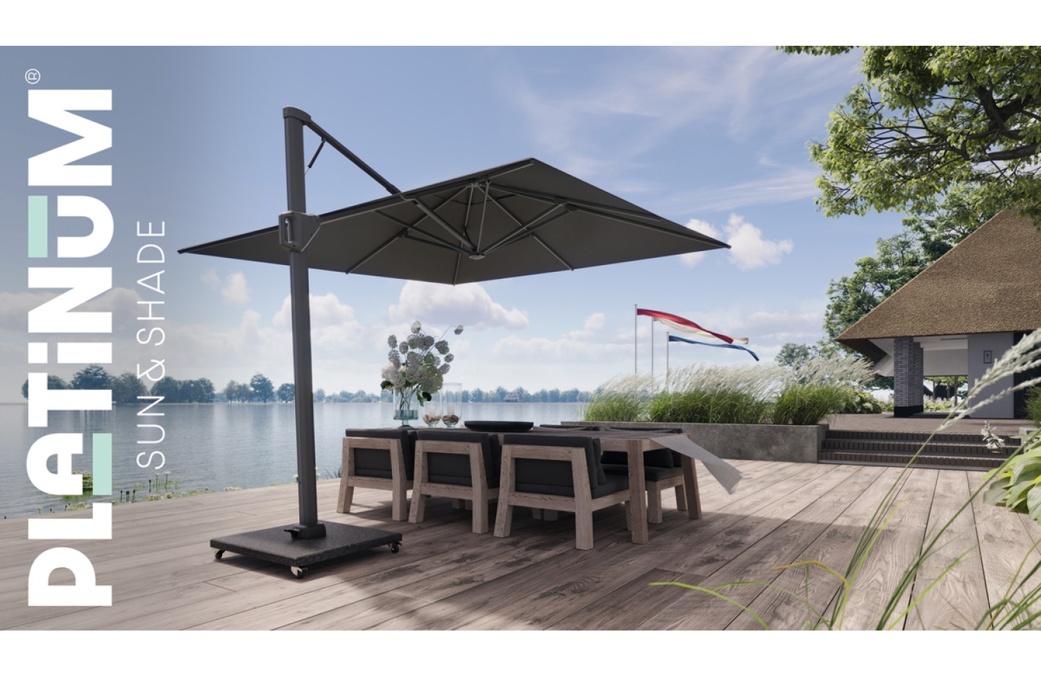 База до парасолі на коліщатках 105 кг PLATINUM KOLIBRY 6081 - KOL / LIGHT GREY