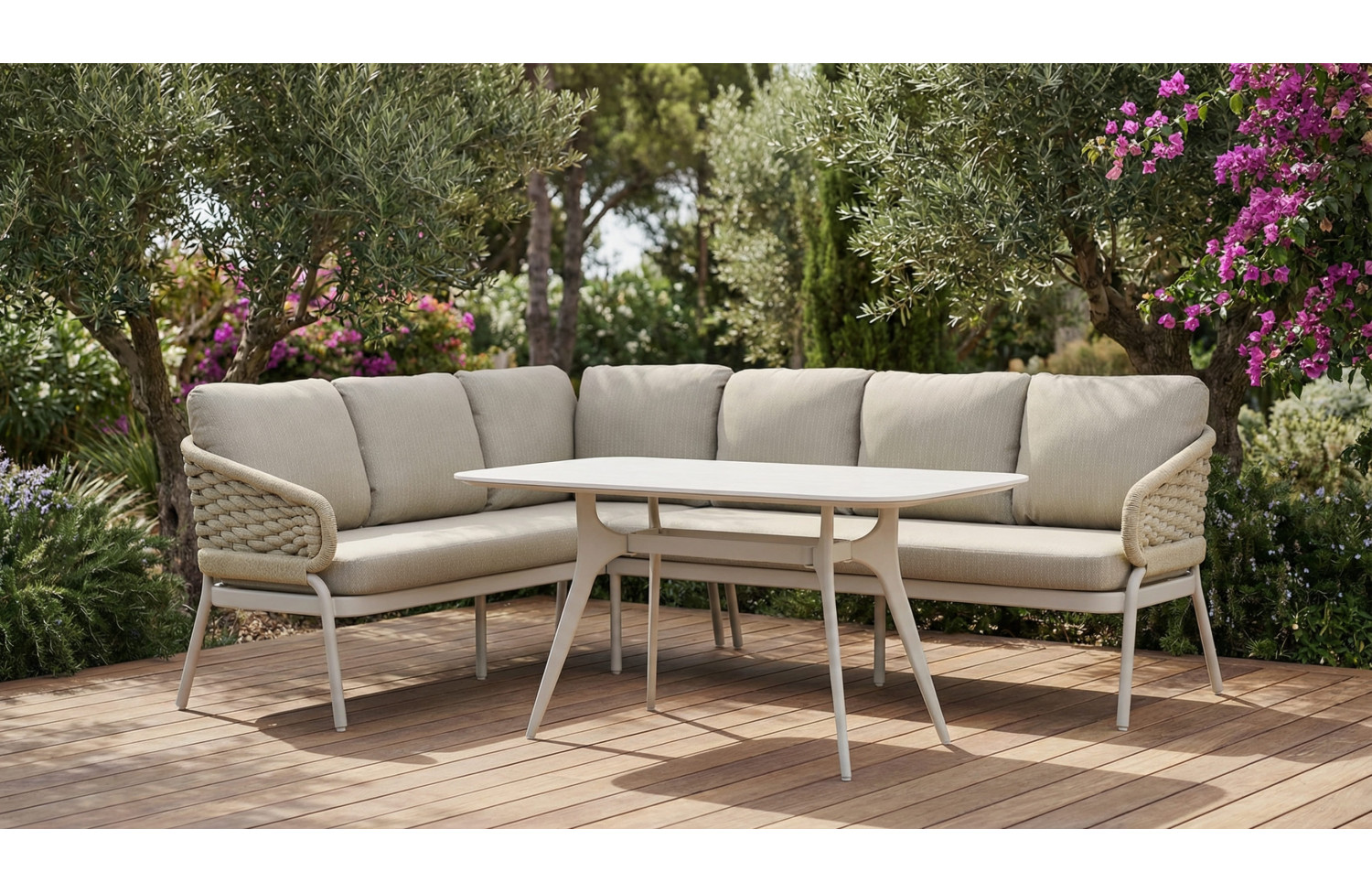 Zestaw narożny do jadalni LEWY (z poduszkami) SKANDI SK 39T (L) / TAUPE