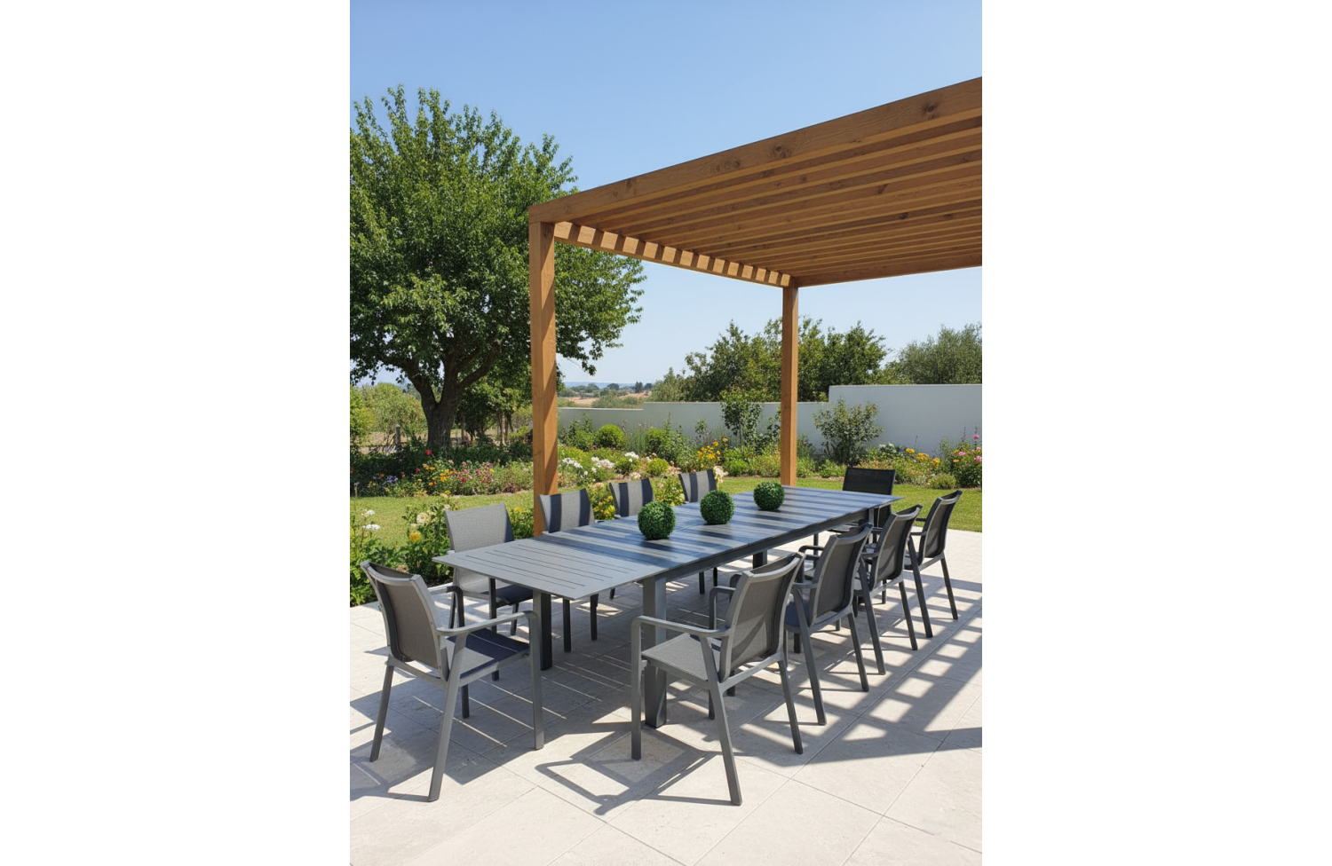 Extension dining table 266-330-395 SKANDI SK 12G / ANTHRACITE