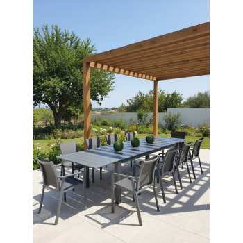 Обідній стіл розкладний 266-330-395 SKANDI SK 12G / ANTHRACITE