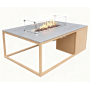 Rectangular fireplace table (with glass) FUEGGO FG 02N / NATURAL