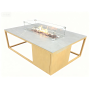 Rectangular fireplace table (with glass) FUEGGO FG 02N / NATURAL