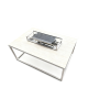 Rectangular fireplace table (with glass) FUEGGO FG 02T / TAUPE