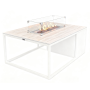 Rectangular fireplace table (with glass) FUEGGO FG 02T / TAUPE
