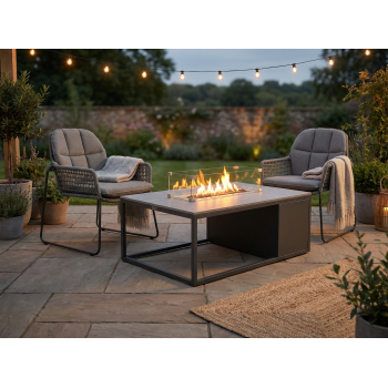 Стіл-камін прямокутний (зі склом) FUEGGO FG 02G / ANTHRACITE