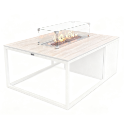 Стіл-камін прямокутний (зі склом) FUEGGO FG 02T / TAUPE