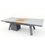 Extension dinning fireplace table (lounge) 180-240 (with glass) FUEGGO FG 01G / ANTHRACITE
