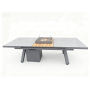 Extension dinning fireplace table (lounge) 180-240 (with glass) FUEGGO FG 01G / ANTHRACITE