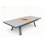 Extension dinning fireplace table (lounge) 180-240 (with glass) FUEGGO FG 01G / ANTHRACITE
