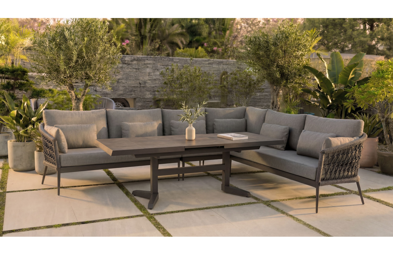 Zestaw narożny dla 5 osób (z poduszkami) SUNART SUN 22G SUN 23G SUN 24G SUN 25G / ANTHRACITE