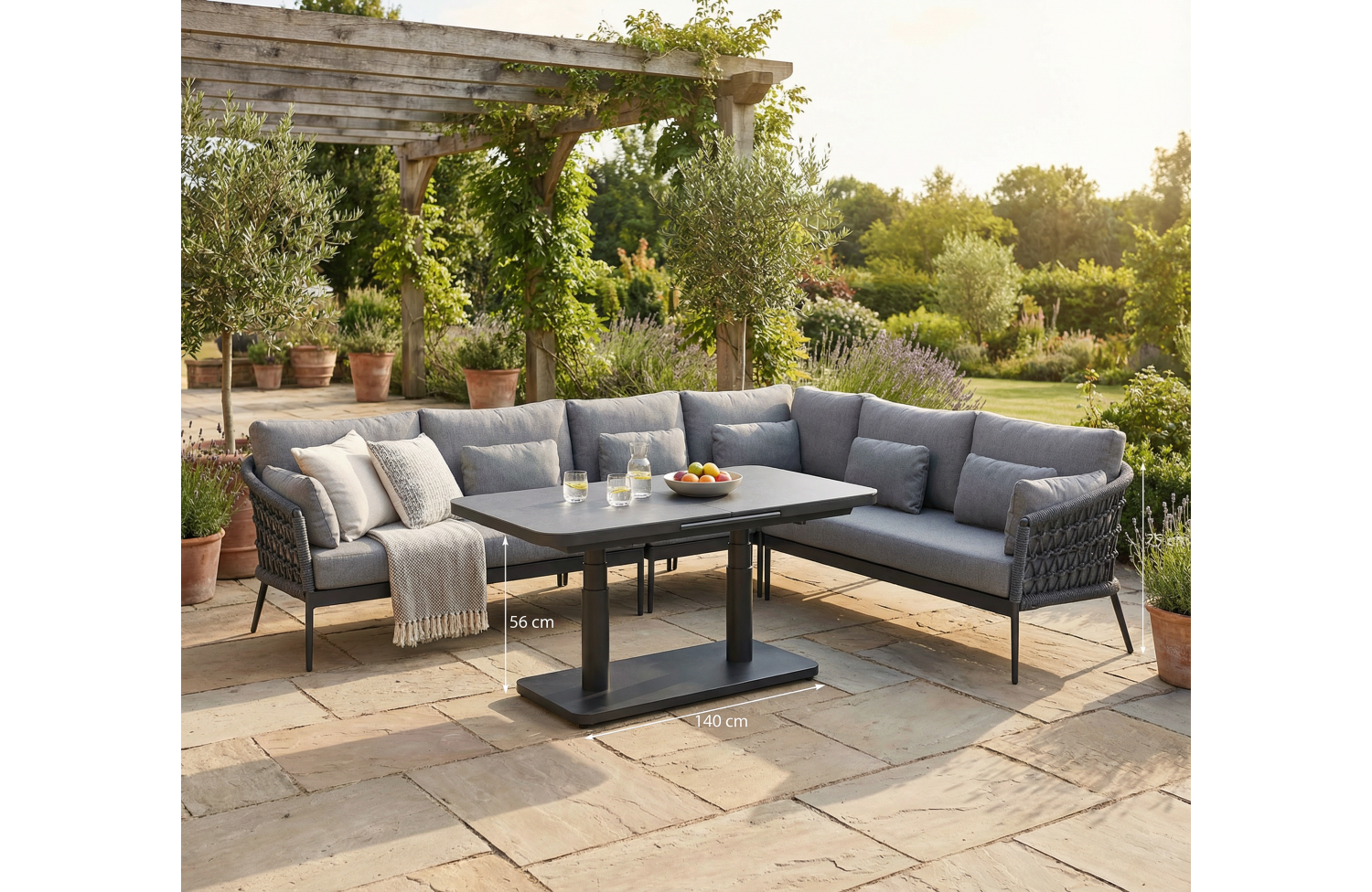 Zestaw narożny dla 5 osób (z poduszkami) SUNART SUN 22G SUN 23G SUN 24G SUN 25G / ANTHRACITE