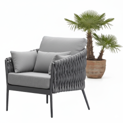 Крісло (з подушками) SUNART SUN 26BW / ANTHRACITE Крісло (з подушками) SUNART SUN 26BW / ANTHRACITE