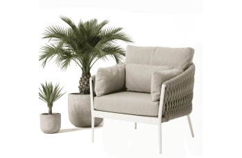 Fotel (z poduszkami) SUNART SUN 26T / TAUPE