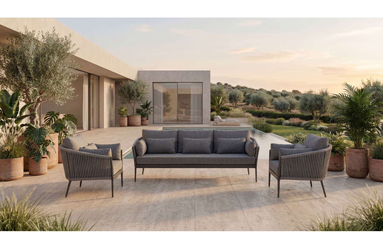 Fotel (z poduszkami) SUNART SUN 54S / ANTHRACITE