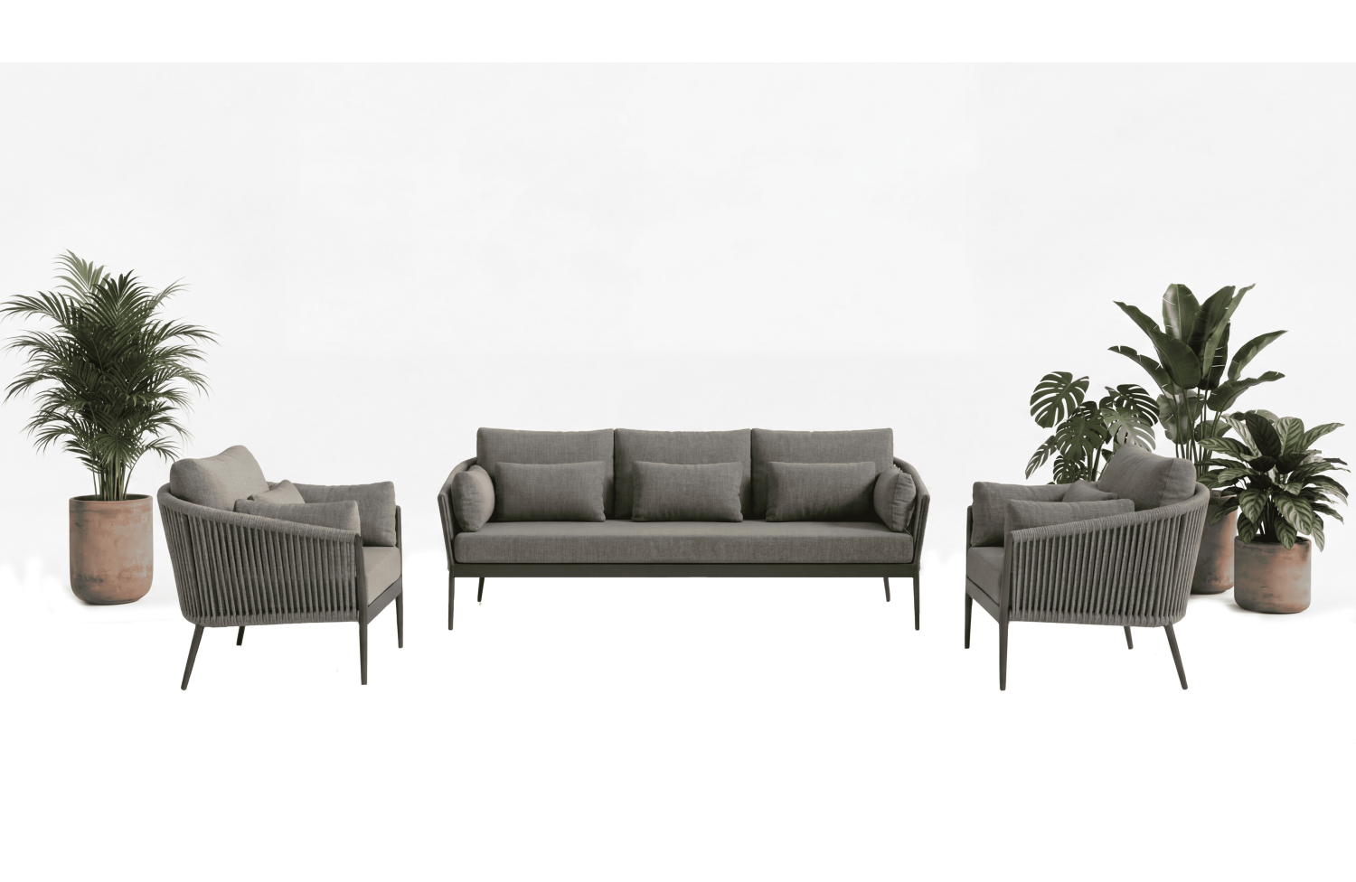 Sofa 3-osobowa (z poduszkami) SUNART SUN 52S / ANTHRACITE