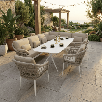 Krzesło z podłokietnikami (z poduszkami) SUNART TAUPE SUN 57T / TAUPE