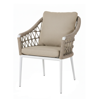 Krzesło z podłokietnikami (z poduszkami) SUNART TAUPE SUN 57T / TAUPE