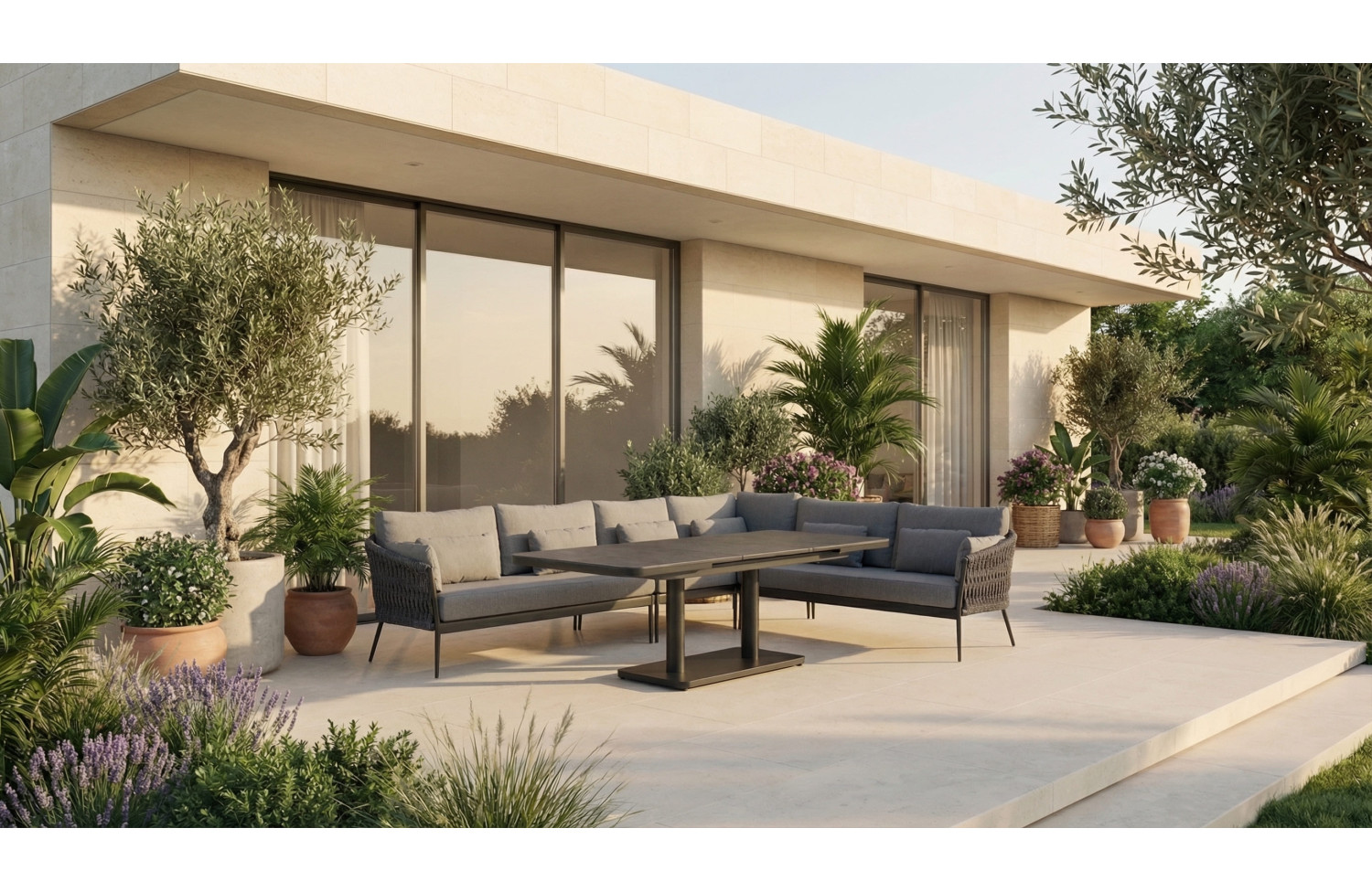 Zestaw narożny dla 5 osób (z poduszkami) SUNART SUN 22BW SUN 23BW SUN 24BW SUN 25BW / ANTHRACITE