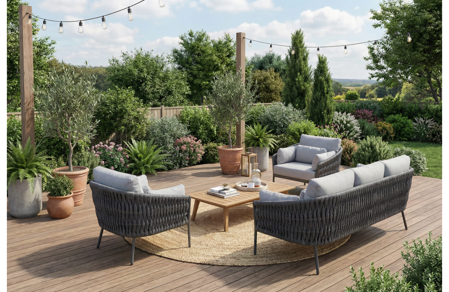 3-Seater Sofa (with cushions) SUNART SUN 62BW / ANTRACHITE