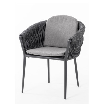 Dining Armchair (with cushions) SUNART SUN 28BW / ANTRACHITE