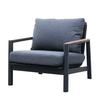 Lounge Armchair (with cushions) SUNART REYNE SUN 70G / ANTHRACITE