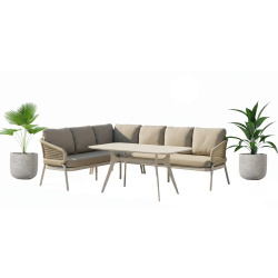 Обідній кутовий комплект ЛІВИЙ (з подушками) SKANDI SK 38T (L) / SK 40T / TAUPE