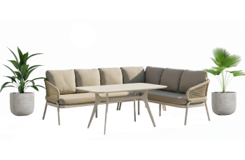 Обідній кутовий комплект ПРАВИЙ (з подушками) SKANDI SK 38T (R) / SK 40T / TAUPE