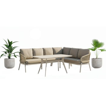 Обідній кутовий комплект ПРАВИЙ (з подушками) SKANDI SK 38T (R) / SK 40T / TAUPE