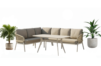 Обідній кутовий комплект ПРАВИЙ (з подушками) SKANDI SK 38T (R) / SK 40T / TAUPE