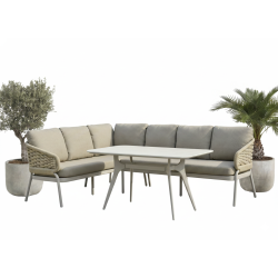 Обідній кутовий комплект ЛІВИЙ (з подушками) SKANDI SK 39T (L) / SK 40T / TAUPE