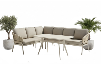 Обідній кутовий комплект ПРАВИЙ (з подушками) SKANDI SK 39T (R) / SK 40T / TAUPE