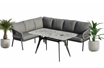 Обідній кутовий комплект ЛІВИЙ (з подушками) SKANDI SK 38G (L) / SK 40G / ANTHRACITE